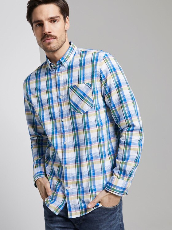 Kariertes Hemd - Männer - white base colourful check Kariertes Hemd - Männer - white base colourful check - 5 - TOM TAILOR