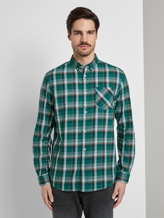 Kariertes Hemd - Männer - green base colourful check Kariertes Hemd - Männer - green base colourful check - 1 - TOM TAILOR