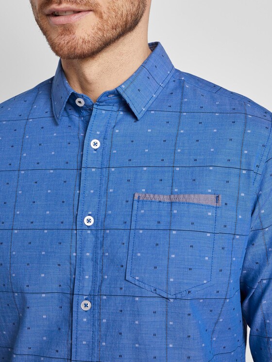 Hemd im Muster-Mix - Männer - blue check with navy clipper Hemd im Muster-Mix - Männer - blue check with navy clipper - 9 - TOM TAILOR