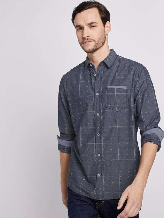 Hemd im Muster-Mix - Männer - navy check with red clipper Hemd im Muster-Mix - Männer - navy check with red clipper - 3 - TOM TAILOR