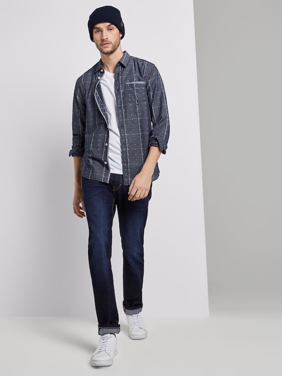 Hemd im Muster-Mix - Männer - navy check with red clipper Hemd im Muster-Mix - Männer - navy check with red clipper - 5 - TOM TAILOR