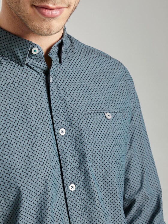 Gemustertes Hemd - Männer - navy geometric design Gemustertes Hemd - Männer - navy geometric design - 10 - TOM TAILOR