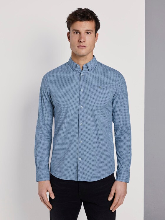 Gemustertes Hemd - Männer - blue geometric design Gemustertes Hemd - Männer - blue geometric design - 1 - TOM TAILOR