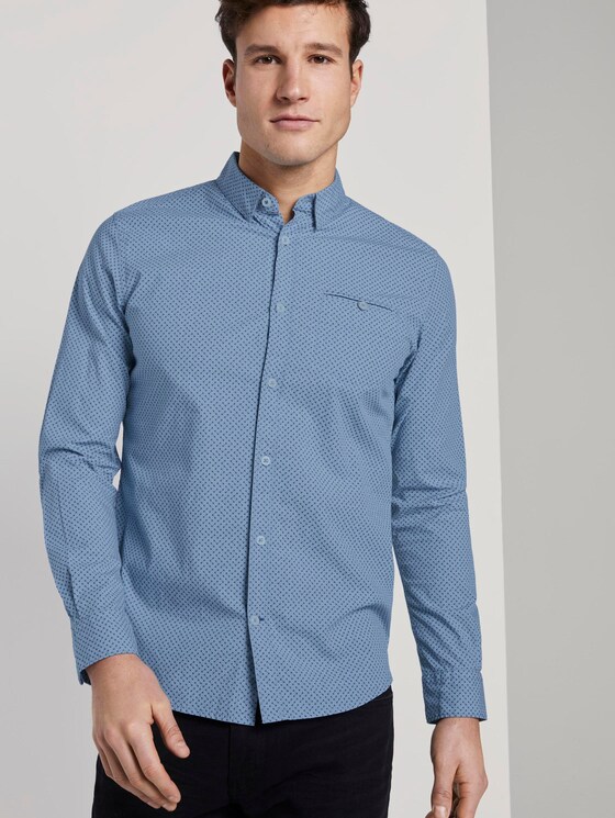 Gemustertes Hemd - Männer - blue geometric design Gemustertes Hemd - Männer - blue geometric design - 5 - TOM TAILOR
