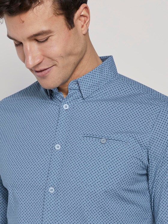 Gemustertes Hemd - Männer - blue geometric design Gemustertes Hemd - Männer - blue geometric design - 9 - TOM TAILOR