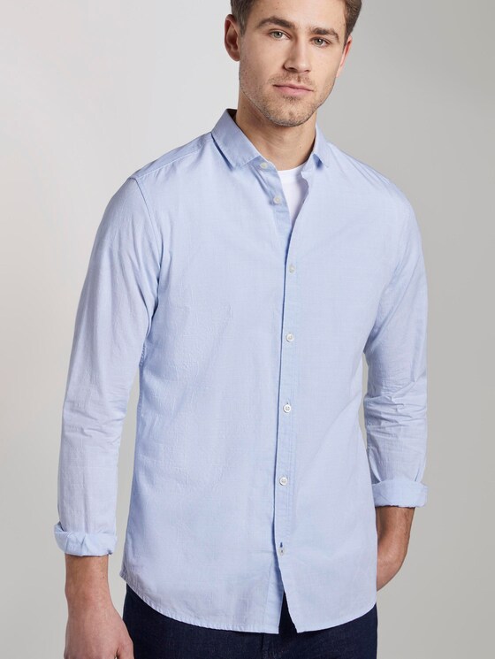 Strukturiertes Hemd mit schmalem Kent-Kragen - Männer - light blue stripe white dobby Strukturiertes Hemd mit schmalem Kent-Kragen - Männer - light blue stripe white dobby - 5 - TOM TAILOR