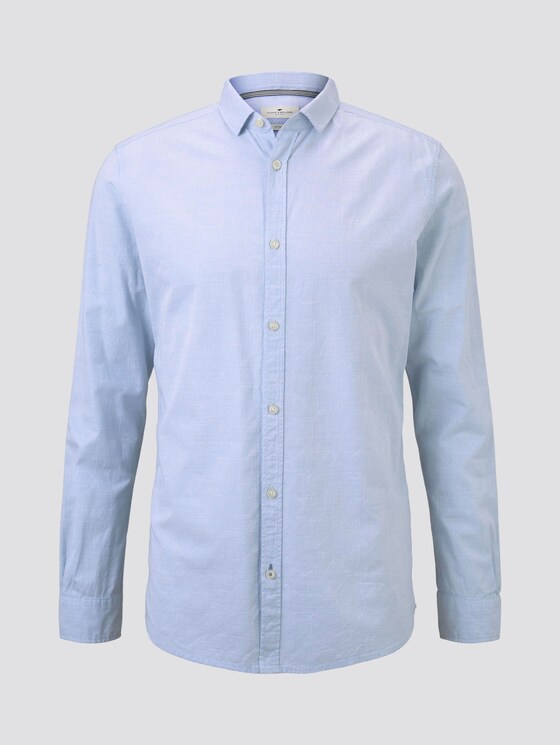 Strukturiertes Hemd mit schmalem Kent-Kragen - Männer - light blue stripe white dobby Strukturiertes Hemd mit schmalem Kent-Kragen - Männer - light blue stripe white dobby - 7 - TOM TAILOR