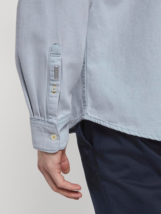 Jeanshemd mit Brusttasche - Männer - grey denim structure Jeanshemd mit Brusttasche - Männer - grey denim structure - 10 - TOM TAILOR