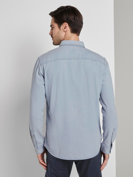 Jeanshemd mit Brusttasche - Männer - grey denim structure Jeanshemd mit Brusttasche - Männer - grey denim structure - 2 - TOM TAILOR
