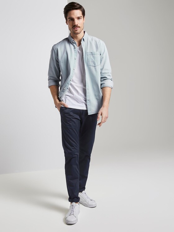 Jeanshemd mit Brusttasche - Männer - grey denim structure Jeanshemd mit Brusttasche - Männer - grey denim structure - 3 - TOM TAILOR