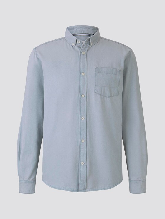 Jeanshemd mit Brusttasche - Männer - grey denim structure Jeanshemd mit Brusttasche - Männer - grey denim structure - 7 - TOM TAILOR