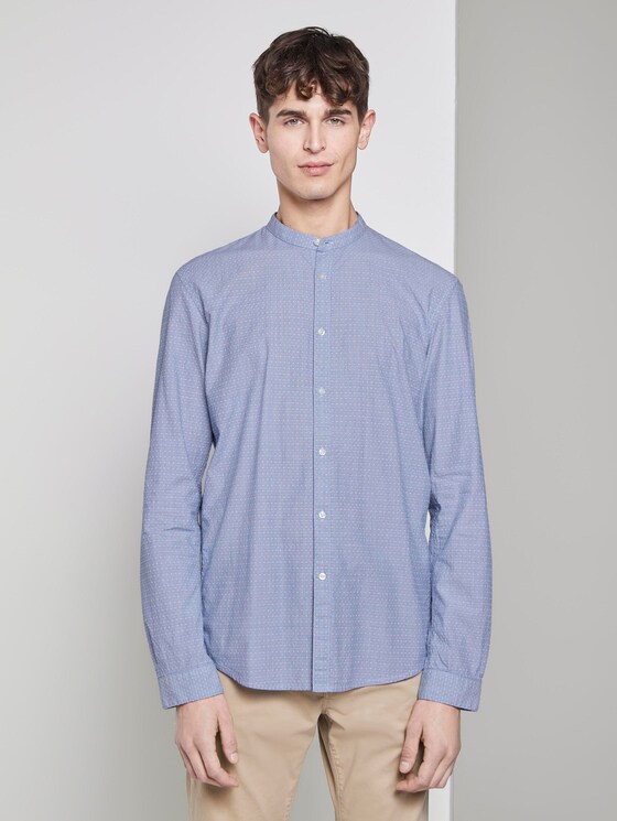 Gemustertes Hemd - Männer - blue white dobby stripe Gemustertes Hemd - Männer - blue white dobby stripe - 1 - TOM TAILOR Denim