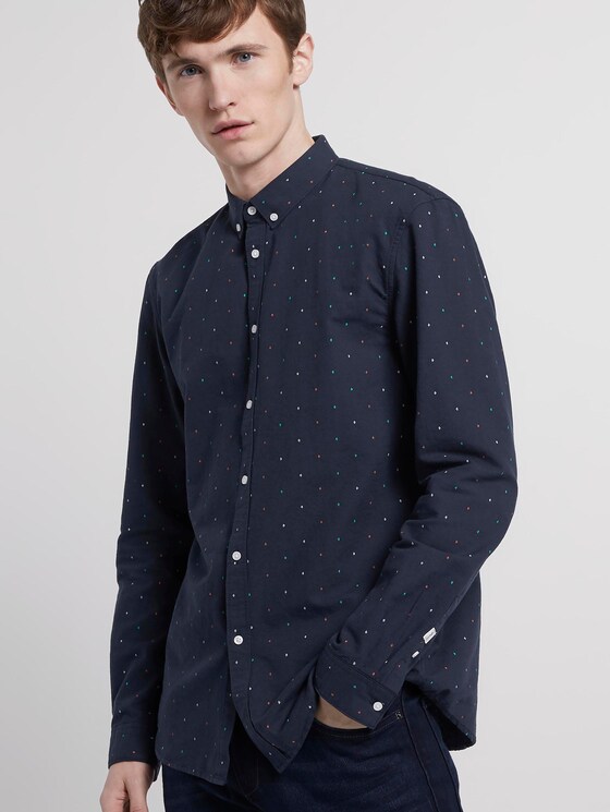 Hemd mit Allover-Print - Männer - navy triangle mix print Hemd mit Allover-Print - Männer - navy triangle mix print - 5 - TOM TAILOR Denim