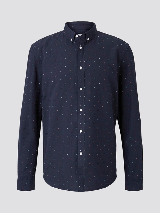 Hemd mit Allover-Print - Männer - navy triangle mix print Hemd mit Allover-Print - Männer - navy triangle mix print - 7 - TOM TAILOR Denim