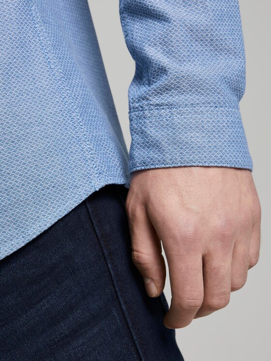 Strukturiertes Hemd mit Brusttasche - Männer - blue white rhomb structure Strukturiertes Hemd mit Brusttasche - Männer - blue white rhomb structure - 10 - TOM TAILOR Denim