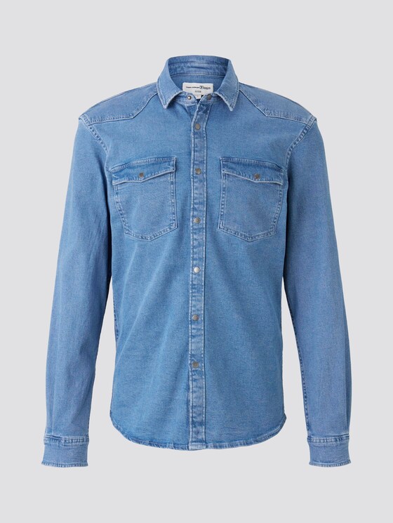 Jeanshemd mit Brusttaschen - Männer - mid stone wash denim Jeanshemd mit Brusttaschen - Männer - mid stone wash denim - 7 - TOM TAILOR Denim
