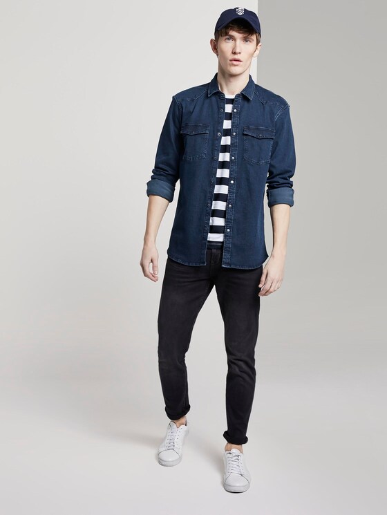 Jeanshemd mit Brusttaschen - Männer - dark stone wash denim Jeanshemd mit Brusttaschen - Männer - dark stone wash denim - 3 - TOM TAILOR Denim
