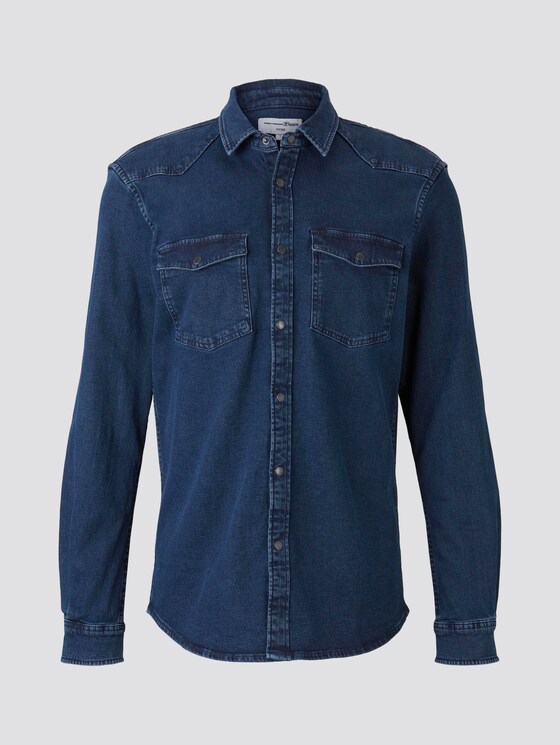 Jeanshemd mit Brusttaschen - Männer - dark stone wash denim Jeanshemd mit Brusttaschen - Männer - dark stone wash denim - 7 - TOM TAILOR Denim