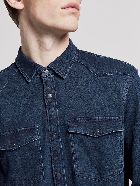 Jeanshemd mit Brusttaschen - Männer - dark stone wash denim Jeanshemd mit Brusttaschen - Männer - dark stone wash denim - 9 - TOM TAILOR Denim