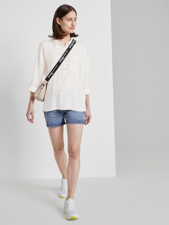 Oversized tunic with pockets - Women - Gardenia White Oversized tunic with pockets - Women - Gardenia White - 3 - TOM TAILOR Denim
