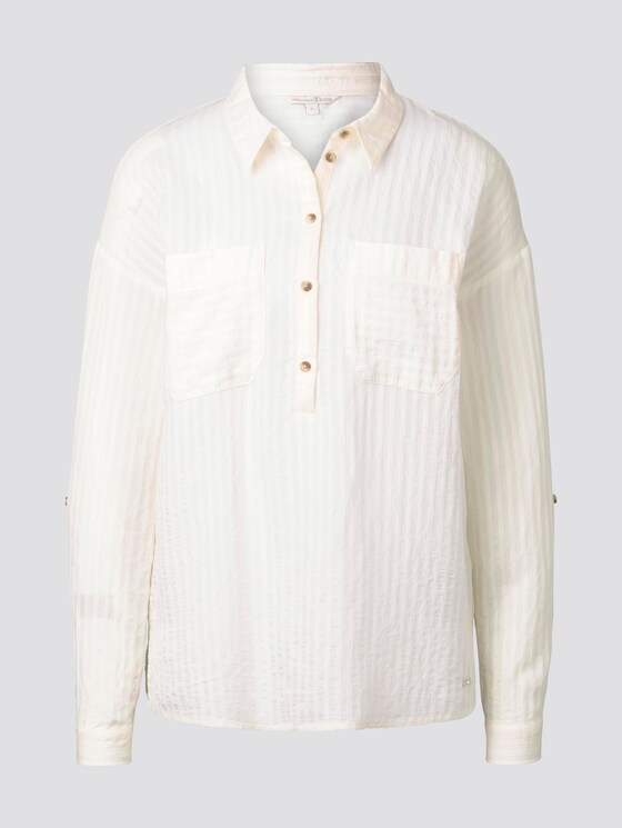 Oversized tunic with pockets - Women - Gardenia White Oversized tunic with pockets - Women - Gardenia White - 7 - TOM TAILOR Denim