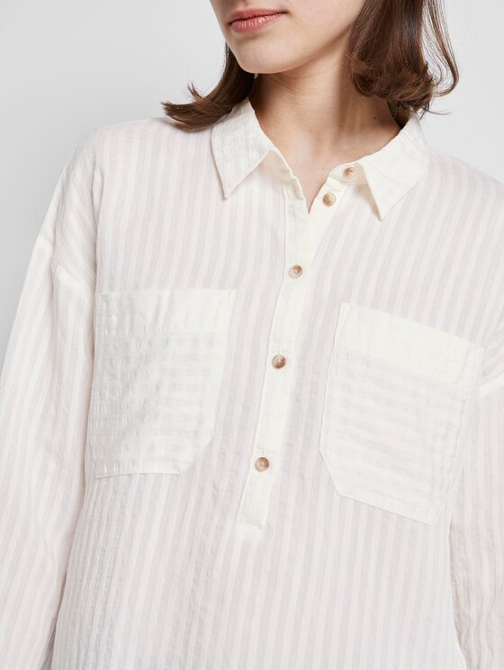 Oversized tunic with pockets - Women - Gardenia White Oversized tunic with pockets - Women - Gardenia White - 9 - TOM TAILOR Denim