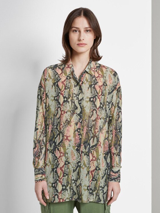 Oversize Bluse mit Schlangen-Print - Frauen - colourful snake print Oversize Bluse mit Schlangen-Print - Frauen - colourful snake print - 1 - TOM TAILOR Denim
