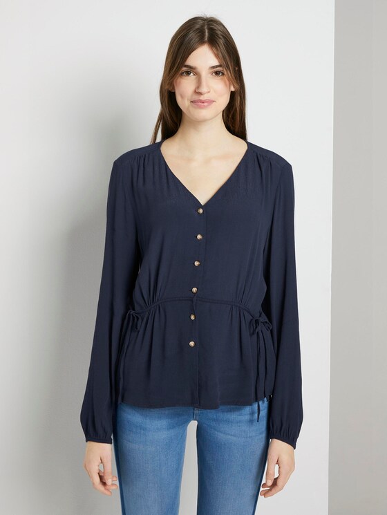 Bluse mit Taillen-Detail - Frauen - Real Navy Blue Bluse mit Taillen-Detail - Frauen - Real Navy Blue - 1 - TOM TAILOR Denim