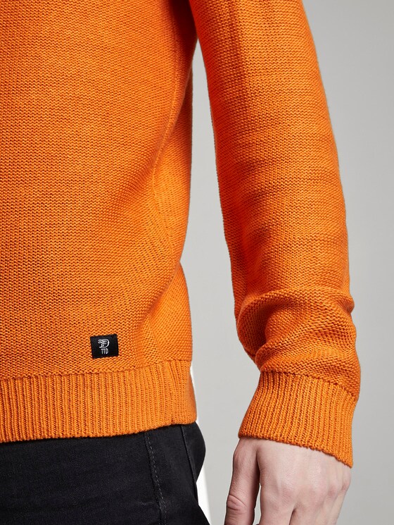 Strickpullover mit Rundhalsausschnitt - Männer - perfect orange Strickpullover mit Rundhalsausschnitt - Männer - perfect orange - 10 - TOM TAILOR Denim