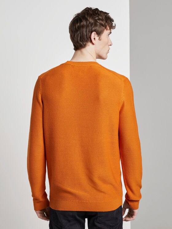 Strickpullover mit Rundhalsausschnitt - Männer - perfect orange Strickpullover mit Rundhalsausschnitt - Männer - perfect orange - 2 - TOM TAILOR Denim