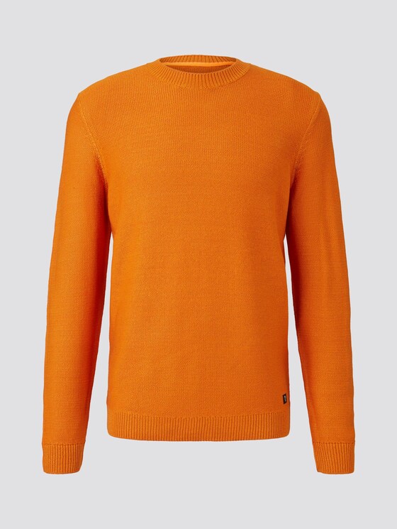 Strickpullover mit Rundhalsausschnitt - Männer - perfect orange Strickpullover mit Rundhalsausschnitt - Männer - perfect orange - 7 - TOM TAILOR Denim