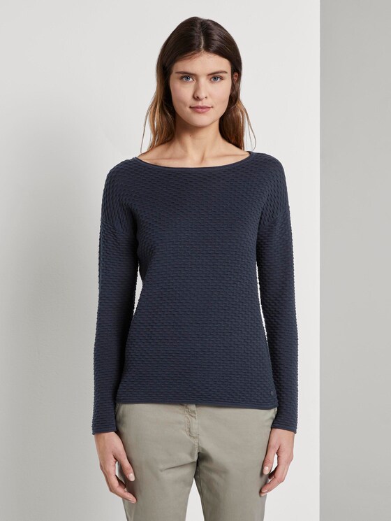 Strukturierter Pullover - Frauen - Sky Captain Blue Strukturierter Pullover - Frauen - Sky Captain Blue - 1 - TOM TAILOR