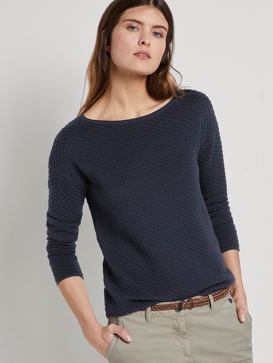 Strukturierter Pullover - Frauen - Sky Captain Blue Strukturierter Pullover - Frauen - Sky Captain Blue - 5 - TOM TAILOR