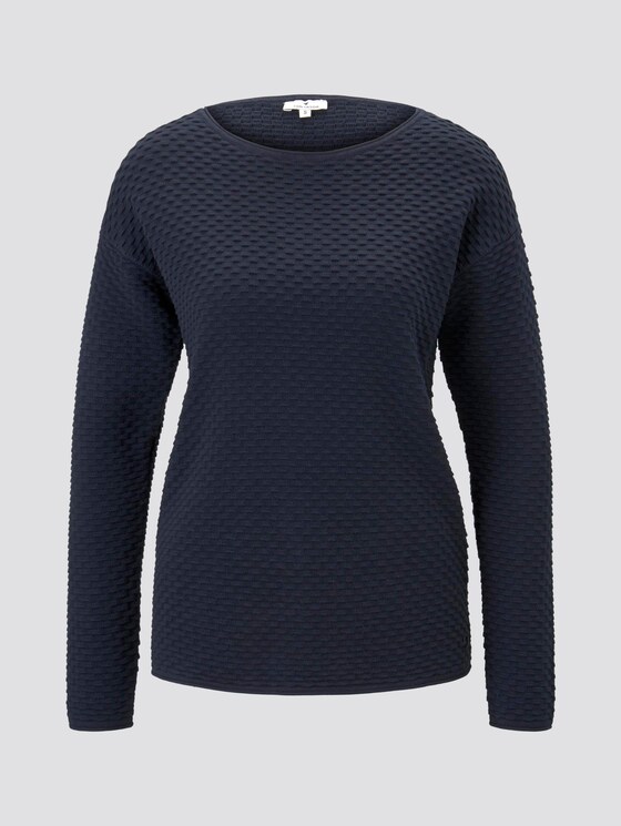 Strukturierter Pullover - Frauen - Sky Captain Blue Strukturierter Pullover - Frauen - Sky Captain Blue - 7 - TOM TAILOR