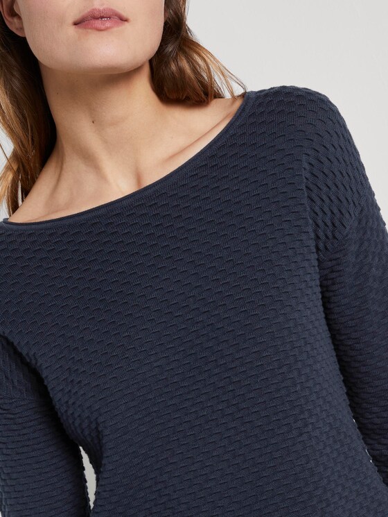 Strukturierter Pullover - Frauen - Sky Captain Blue Strukturierter Pullover - Frauen - Sky Captain Blue - 9 - TOM TAILOR