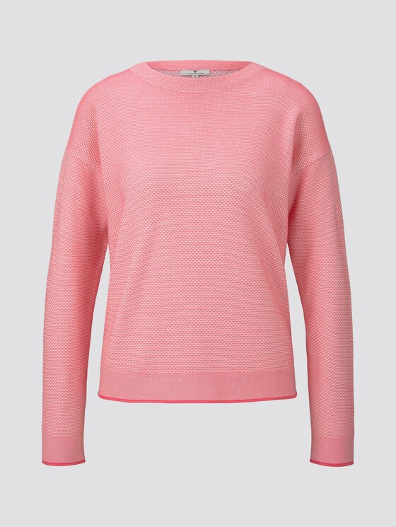 Zweifarbiger Strukturierter Pullover - Frauen - charming pink Zweifarbiger Strukturierter Pullover - Frauen - charming pink - 7 - TOM TAILOR