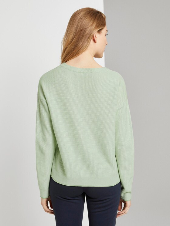 Zweifarbiger Strukturierter Pullover - Frauen - light pistachio green Zweifarbiger Strukturierter Pullover - Frauen - light pistachio green - 2 - TOM TAILOR