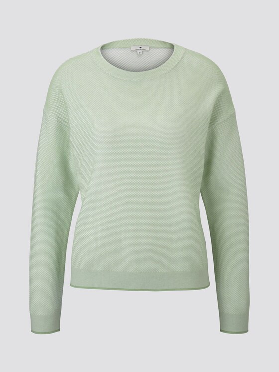 Zweifarbiger Strukturierter Pullover - Frauen - light pistachio green Zweifarbiger Strukturierter Pullover - Frauen - light pistachio green - 7 - TOM TAILOR