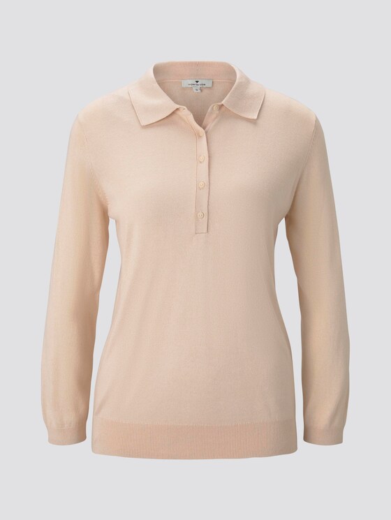 Pullover mit Polokragen - Frauen - silky vanilla melange Pullover mit Polokragen - Frauen - silky vanilla melange - 7 - TOM TAILOR