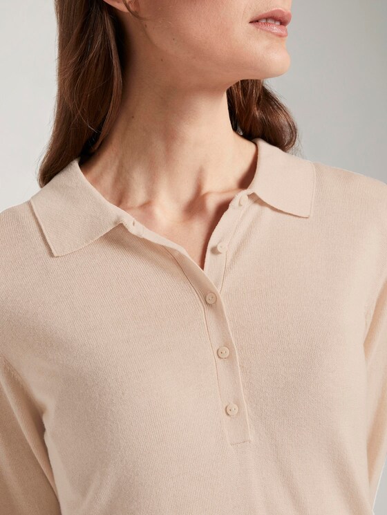 Pullover mit Polokragen - Frauen - silky vanilla melange Pullover mit Polokragen - Frauen - silky vanilla melange - 9 - TOM TAILOR
