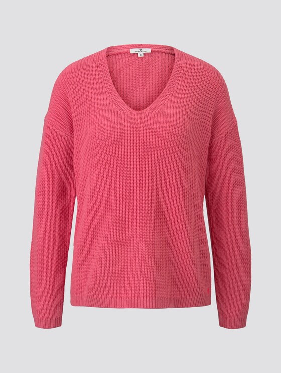 Jumper with a V-neckline - Women - charming pink Jumper with a V-neckline - Women - charming pink - 7 - TOM TAILOR