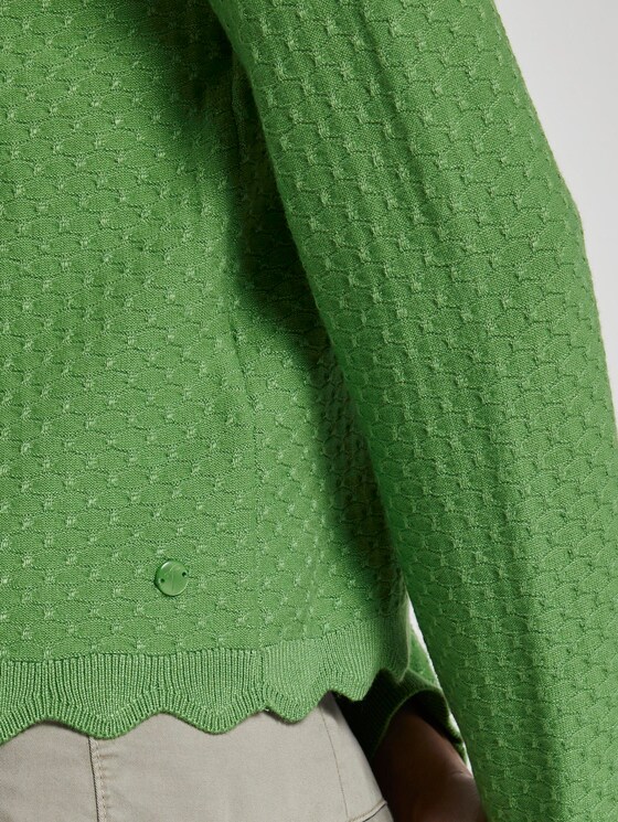 Strukturierter Pullover mit geschwungenem Saum - Frauen - sundried turf green Strukturierter Pullover mit geschwungenem Saum - Frauen - sundried turf green - 10 - TOM TAILOR