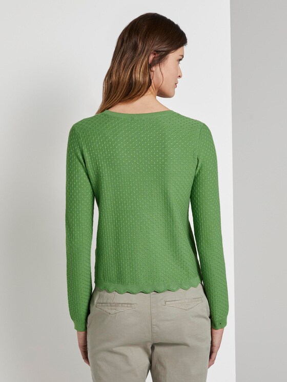 Strukturierter Pullover mit geschwungenem Saum - Frauen - sundried turf green Strukturierter Pullover mit geschwungenem Saum - Frauen - sundried turf green - 2 - TOM TAILOR