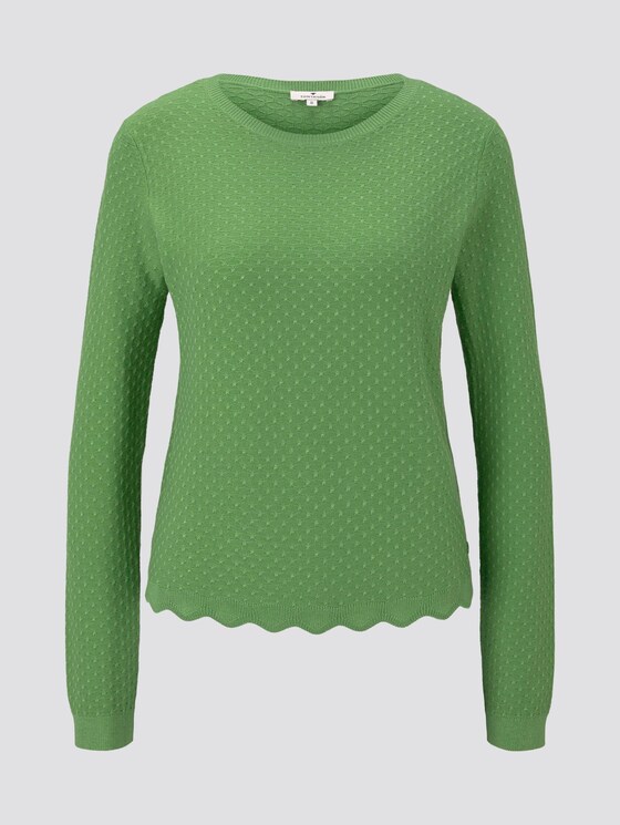 Strukturierter Pullover mit geschwungenem Saum - Frauen - sundried turf green Strukturierter Pullover mit geschwungenem Saum - Frauen - sundried turf green - 7 - TOM TAILOR