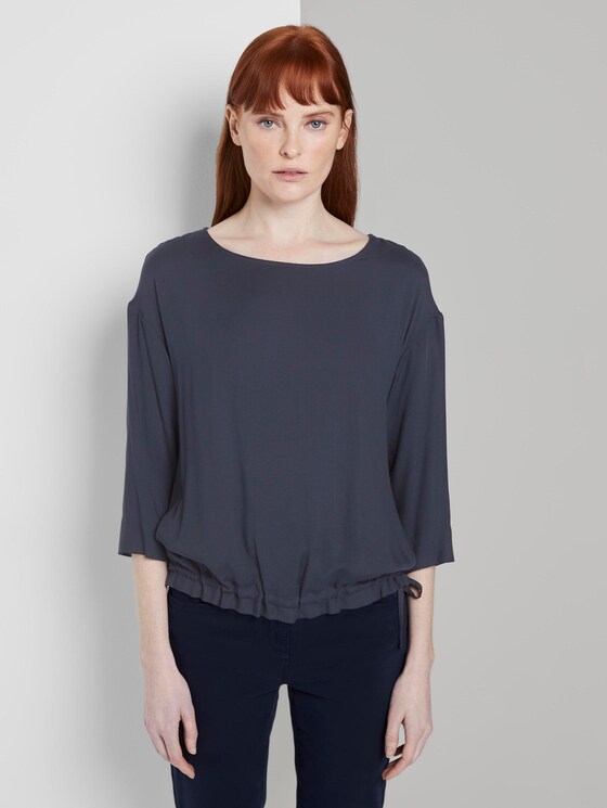 Blusenshirt mit verstellbarem Bund - Frauen - Sky Captain Blue Blusenshirt mit verstellbarem Bund - Frauen - Sky Captain Blue - 1 - TOM TAILOR