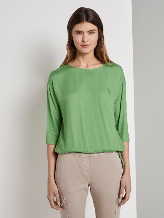 Blusenshirt mit verstellbarem Bund - Frauen - sundried turf green Blusenshirt mit verstellbarem Bund - Frauen - sundried turf green - 1 - TOM TAILOR