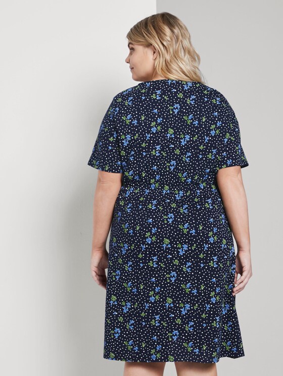 Gemustertes Kleid - Frauen - navy flower dot print Gemustertes Kleid - Frauen - navy flower dot print - 2 - My True Me