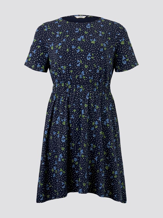 Gemustertes Kleid - Frauen - navy flower dot print Gemustertes Kleid - Frauen - navy flower dot print - 7 - My True Me