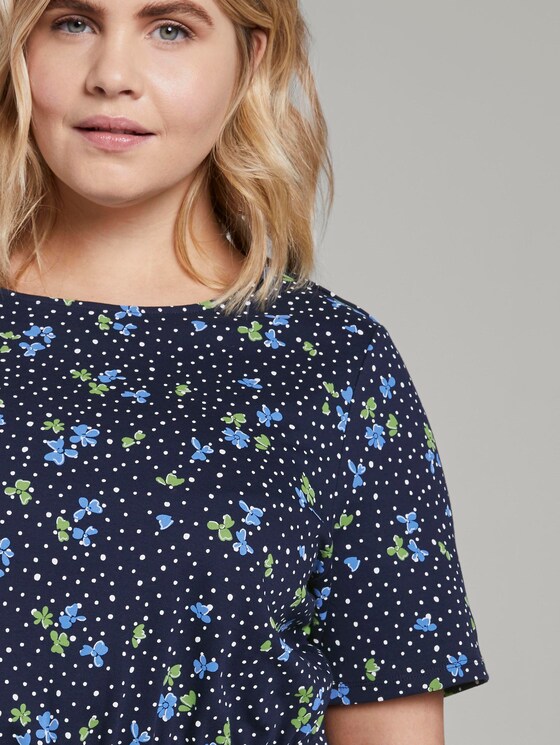 Gemustertes Kleid - Frauen - navy flower dot print Gemustertes Kleid - Frauen - navy flower dot print - 9 - My True Me