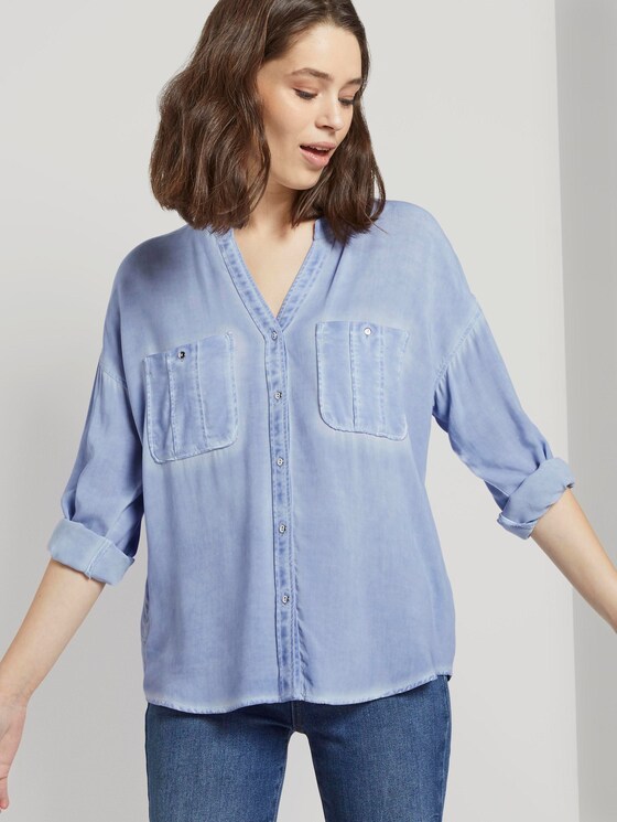 Blouse met borstzakken - Vrouwen - Parisienne Blue Blouse met borstzakken - Vrouwen - Parisienne Blue - 5 - TOM TAILOR